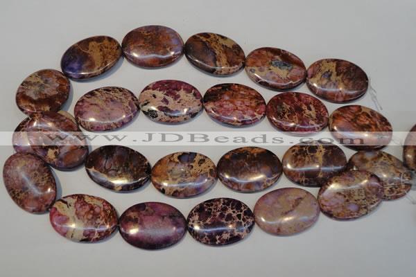 CDT422 15.5 inches 25*35mm oval dyed aqua terra jasper beads