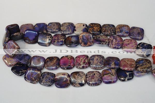 CDT428 15.5 inches 20*20mm square dyed aqua terra jasper beads