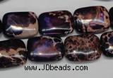 CDT436 15.5 inches 12*16mm rectangle dyed aqua terra jasper beads