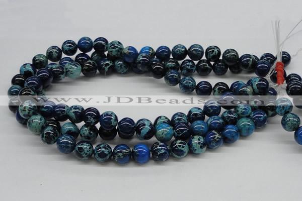 CDT45 15.5 inches 12mm round dyed aqua terra jasper beads wholesale