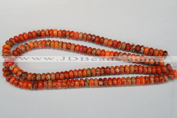 CDT501 15.5 inches 6*10mm rondelle dyed aqua terra jasper beads