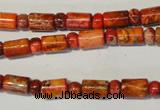 CDT505 15.5 inches 3*6mm rondelle & 6*9mm tube dyed aqua terra jasper beads