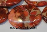 CDT536 15.5 inches 30*40mm oval dyed aqua terra jasper beads