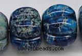 CDT60 15.5 inches 26*35mm pumpkin dyed aqua terra jasper beads