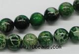 CDT69 15.5 inches 10mm round dyed aqua terra jasper beads