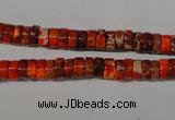 CDT733 15.5 inches 3*6mm heishi dyed aqua terra jasper beads