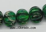 CDT76 15.5 inches multi sizes pumpkin dyed aqua terra jasper beads