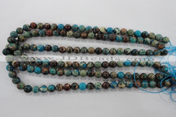 CDT802 15.5 inches 8mm round dyed aqua terra jasper beads wholesale