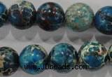 CDT807 15.5 inches 15mm round dyed aqua terra jasper beads wholesale