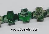 CDT81 15.5 inches 16*16mm cross dyed aqua terra jasper beads