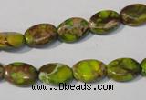 CDT939 15.5 inches 8*12mm oval dyed aqua terra jasper beads