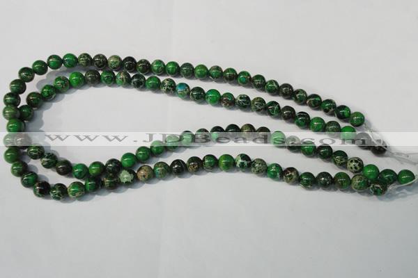 CDT956 15.5 inches 8mm round dyed aqua terra jasper beads