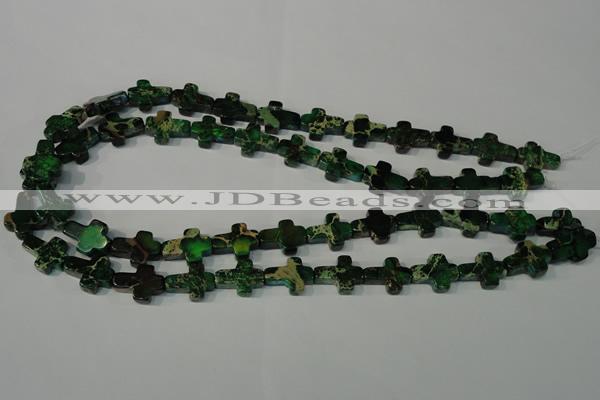 CDT978 15.5 inches 12*16mm cross dyed aqua terra jasper beads