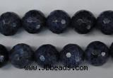 CDU114 15.5 inches 12mm faceted round blue dumortierite beads