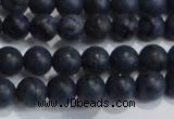 CDU201 15.5 inches 6mm round matte blue dumortierite beads