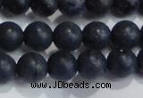 CDU203 15.5 inches 10mm round matte blue dumortierite beads