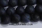 CDU204 15.5 inches 12mm round matte blue dumortierite beads