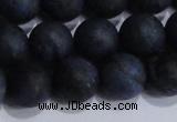 CDU205 15.5 inches 14mm round matte blue dumortierite beads