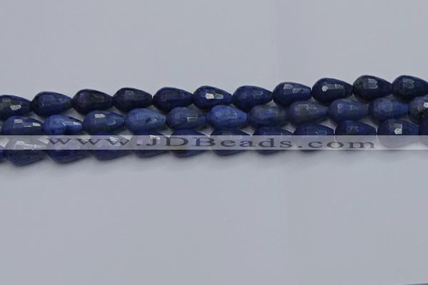 CDU214 15.5 inches 10*15mm faceted teardrop blue dumortierite beads