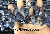 CDU222 Top drilled 10*14mm faceted briolette dumortierite beads