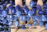 CDU223 Top drilled 10*14mm faceted briolette dumortierite beads