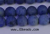 CDU302 15.5 inches 8mm round matte blue dumortierite beads