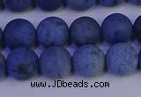 CDU303 15.5 inches 10mm round matte blue dumortierite beads