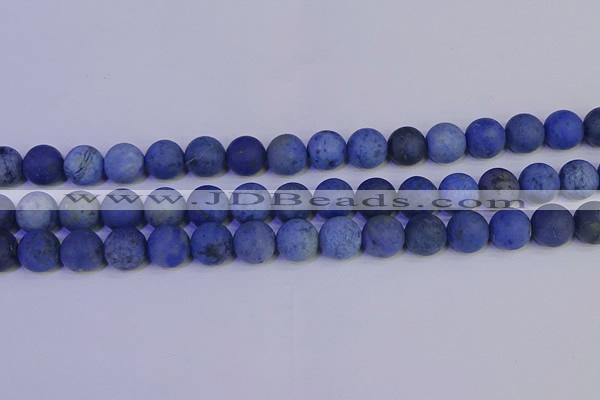 CDU304 15.5 inches 12mm round matte blue dumortierite beads