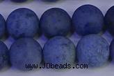 CDU305 15.5 inches 14mm round matte blue dumortierite beads