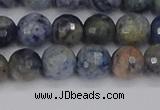 CDU310 15.5 inches 8mm faceted round blue dumortierite beads