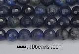 CDU315 15.5 inches 4mm faceted round blue dumortierite beads