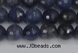 CDU317 15.5 inches 8mm faceted round blue dumortierite beads