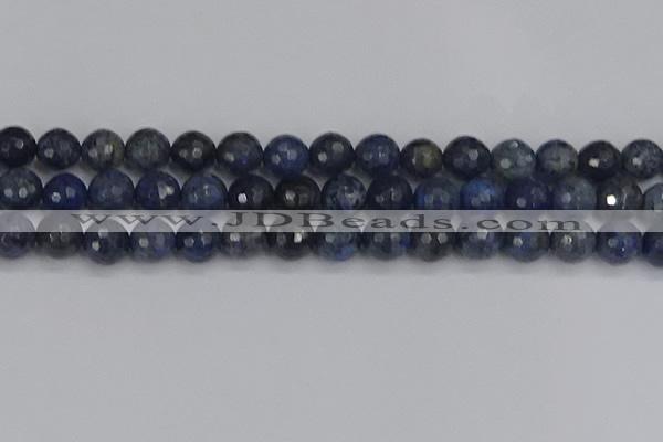 CDU319 15.5 inches 12mm faceted round blue dumortierite beads