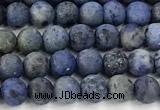 CDU390 15 inches 4mm round matte dumortierite beads