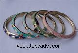 CEB03 5pcs 7mm width gold plated alloy with enamel bangles wholesale