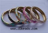 CEB09 5pcs 11.5mm width gold plated alloy with enamel bangles wholesale