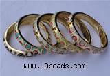 CEB10 5pcs 11.5mm width gold plated alloy with enamel bangles wholesale