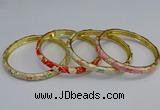 CEB103 6mm width gold plated alloy with enamel bangles wholesale