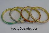 CEB104 7mm width gold plated alloy with enamel bangles wholesale