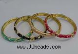 CEB106 7mm width gold plated alloy with enamel bangles wholesale