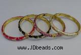 CEB107 7mm width gold plated alloy with enamel bangles wholesale