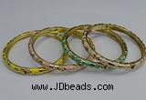 CEB108 7mm width gold plated alloy with enamel bangles wholesale