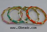 CEB110 6mm width gold plated alloy with enamel bangles wholesale