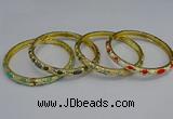 CEB117 6mm width gold plated alloy with enamel bangles wholesale