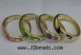 CEB124 16mm width gold plated alloy with enamel bangles wholesale