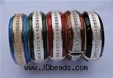 CEB17 5pcs 24.5mm width silver plated alloy with rhinestone & enamel bangle