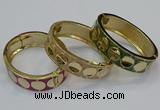 CEB175 18mm width gold plated alloy with enamel bangles wholesale