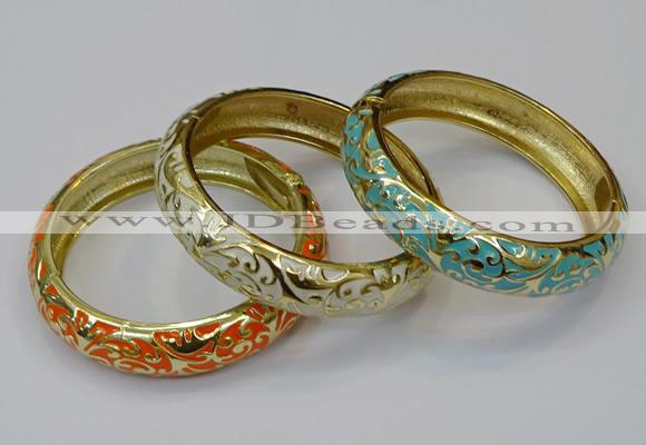 CEB184 15mm width gold plated alloy with enamel bangles wholesale