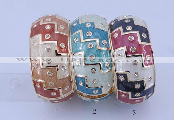 CEB25 5pcs 33mm width gold plated alloy with rhinestone & enamel bangles