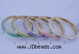 CEB29 5pcs 7mm width gold plated alloy with enamel bangles